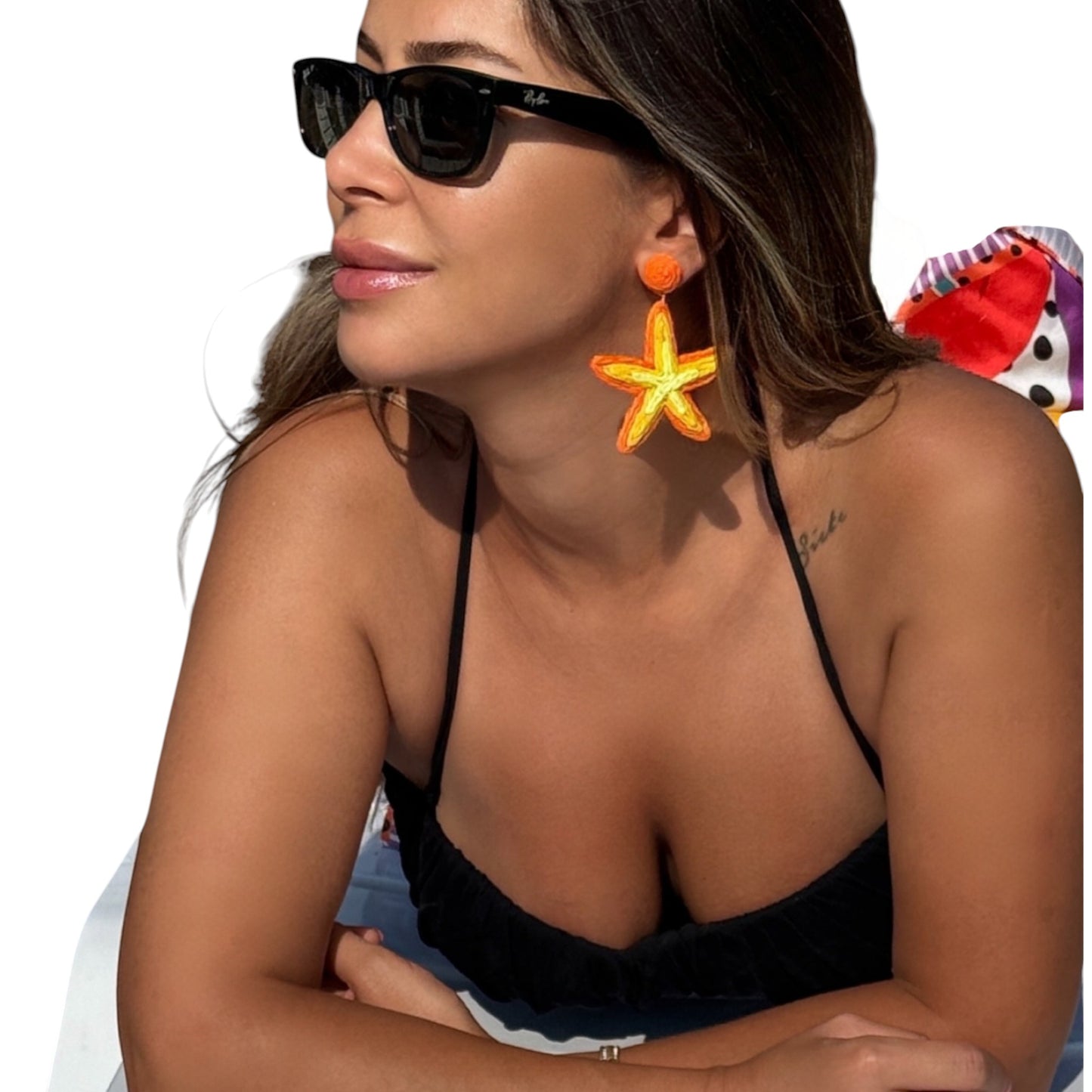 Starish Earrings – Handmade Cotton Crochet Starfish
