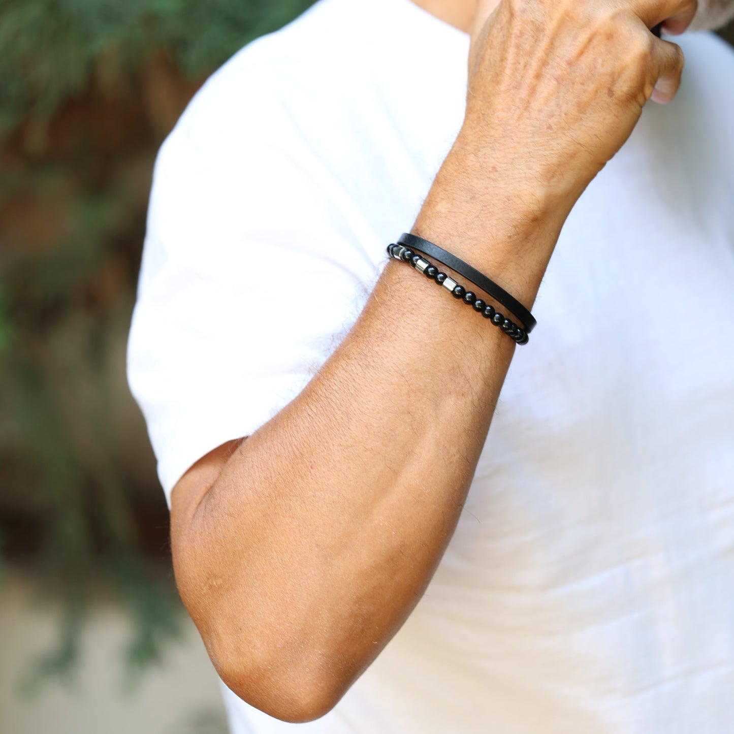 Onyx Steel Duo Bracelet