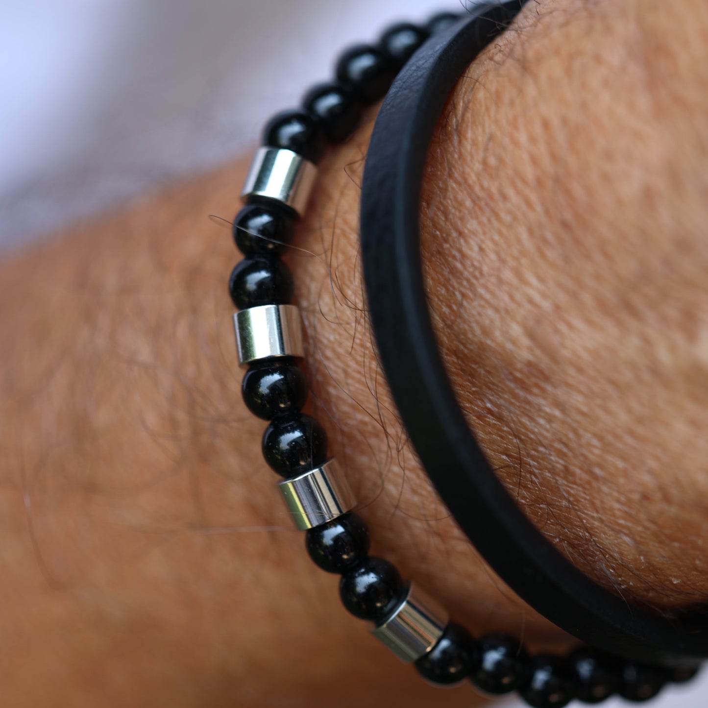 Onyx Steel Duo Bracelet