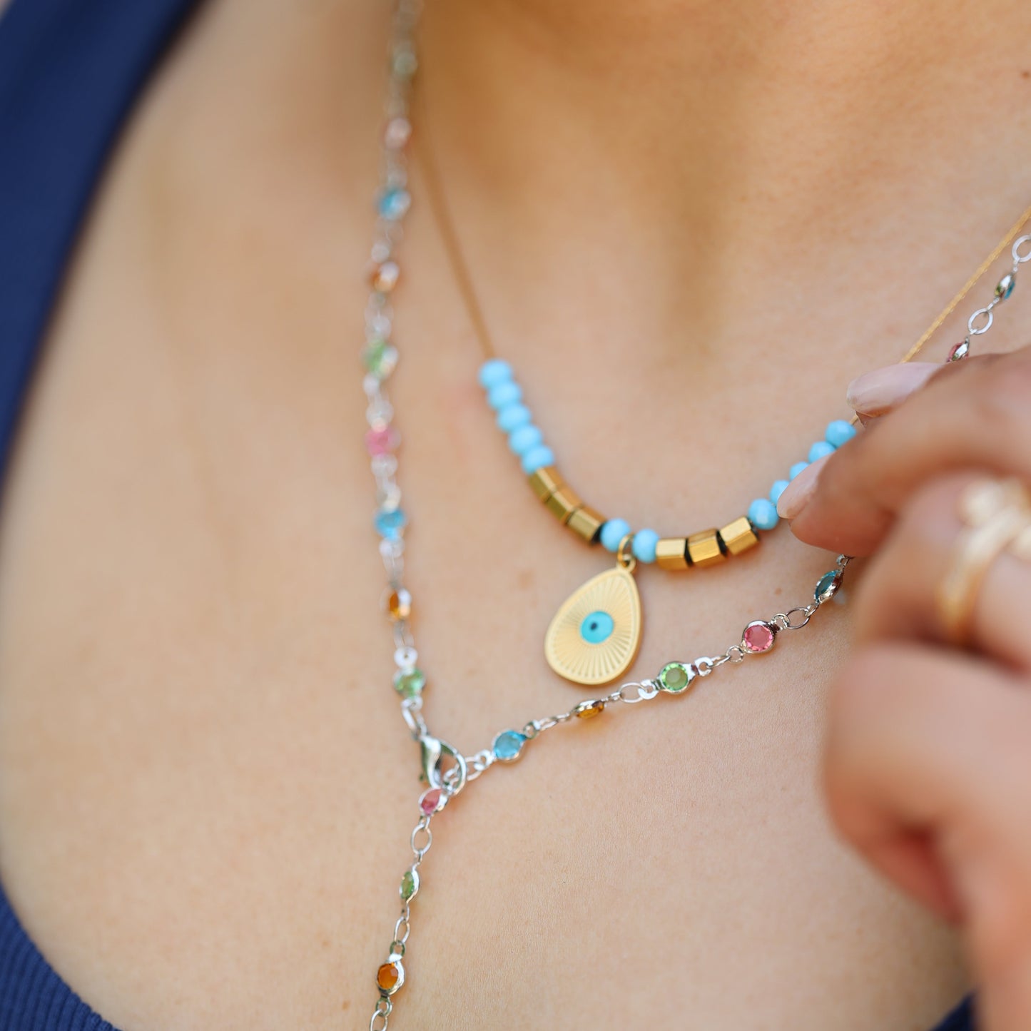 Aqua Amulet Necklace