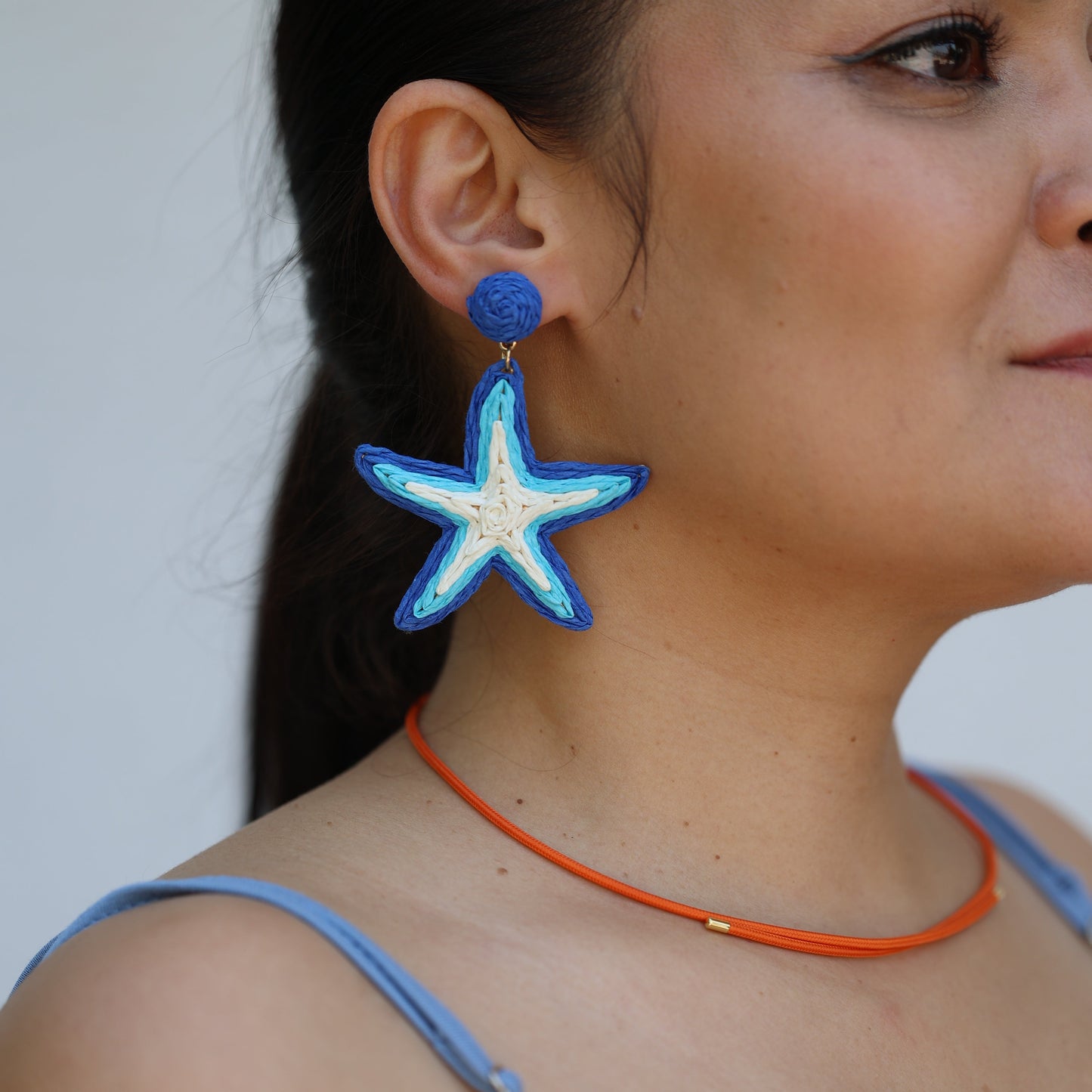 Starish Earrings – Handmade Cotton Crochet Starfish