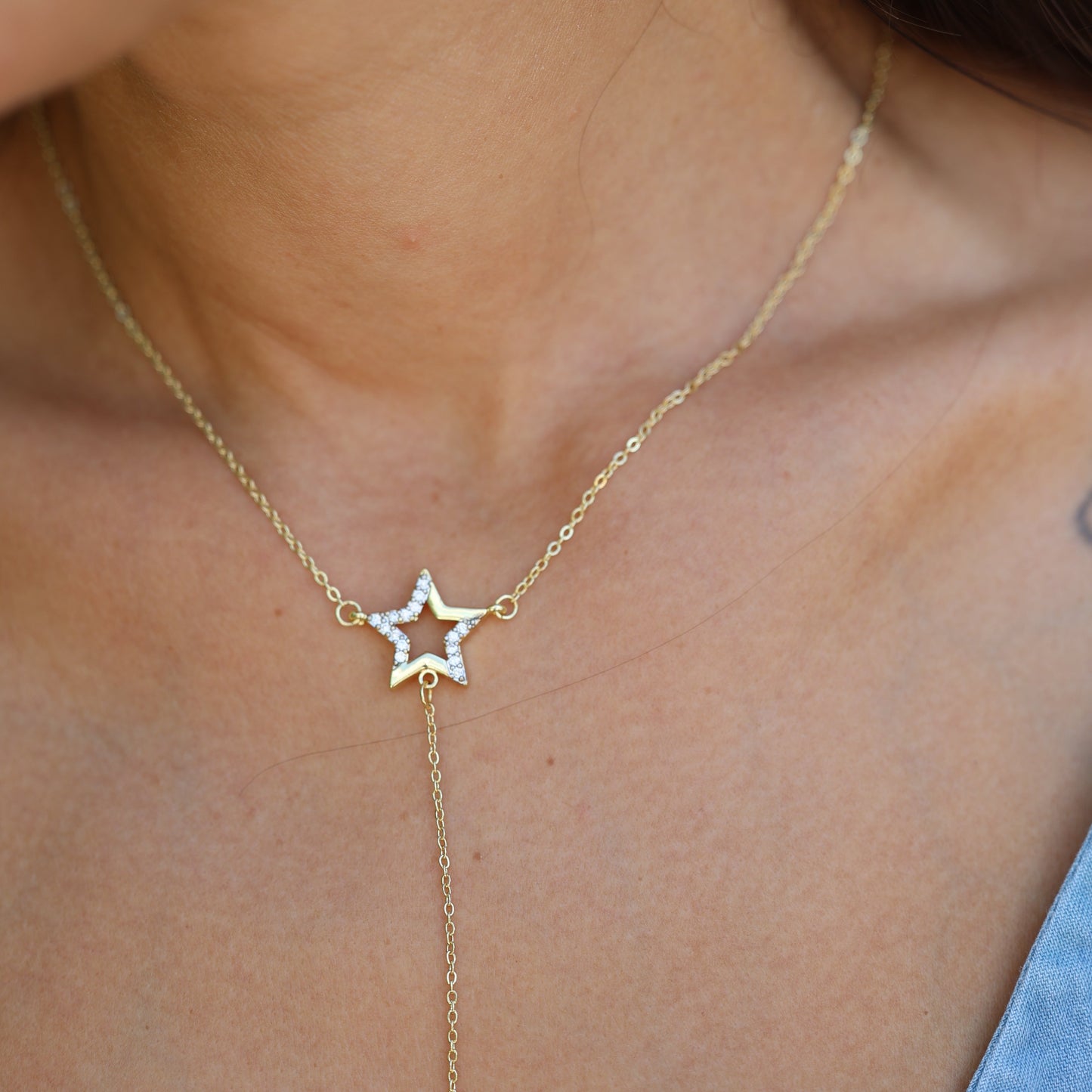 Candi Glow Necklace with Zircon Star Charms