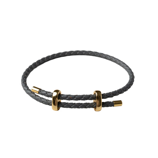 Braida Bracelet – Woven Cord with Gold Plated Accents (Emerald, Ash, Viva)