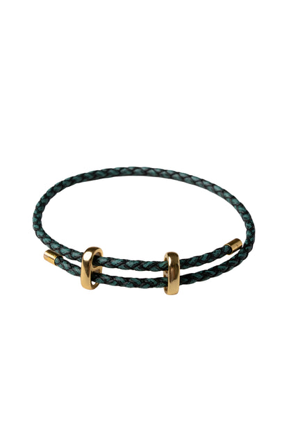 Braida Bracelet – Woven Cord with Gold Plated Accents (Emerald, Ash, Viva)